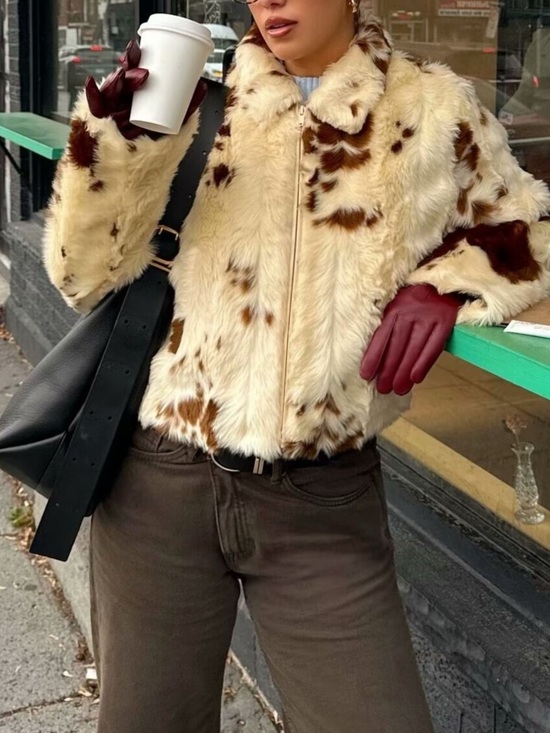 Coco Tree Jackets & Blazers - Faux Fur Zip Up Cropped Outerwear
